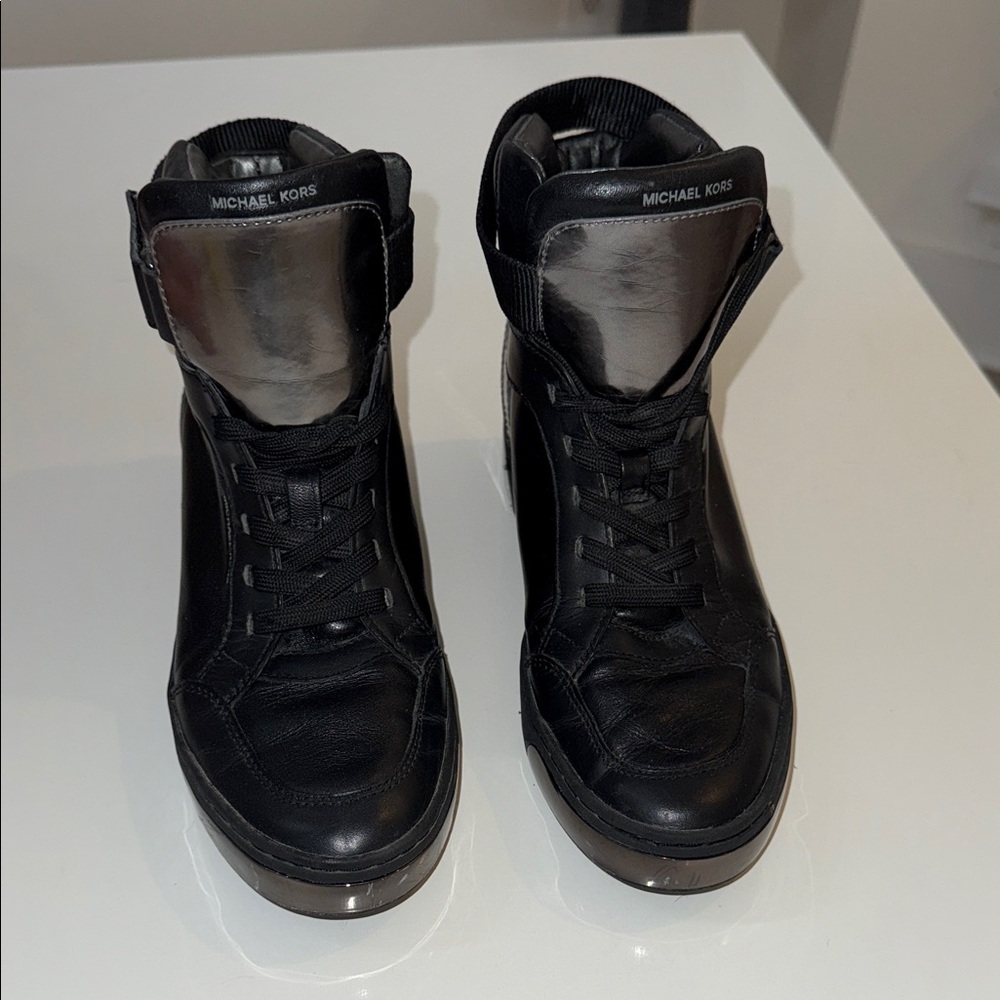 Michael Kors Black and Silver Men's Sneakers